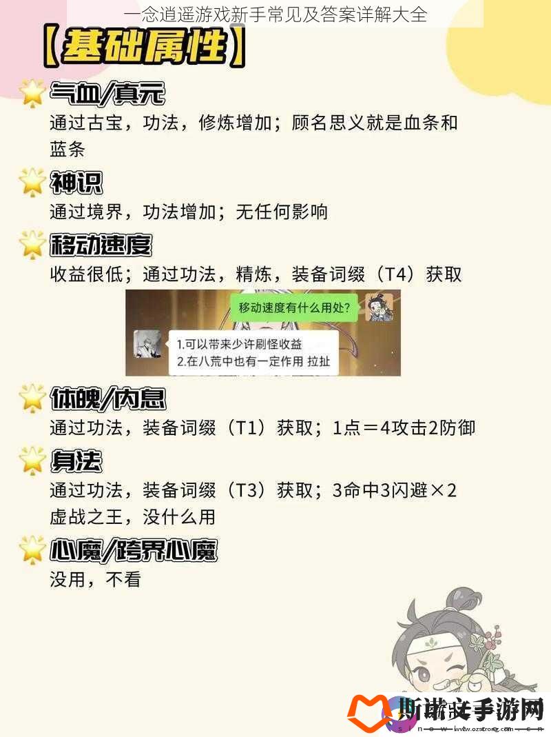 一念逍遥游戏新手常见及答案详解大全