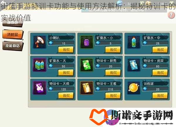 街篮手游特训卡功能与使用方法解析