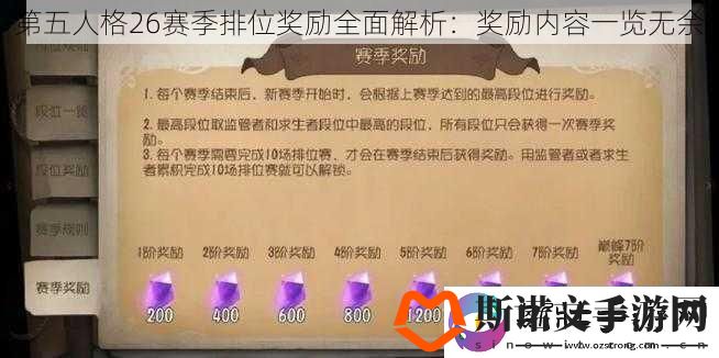 第五人格26赛季排位奖励全面解析：奖励内容一览无余