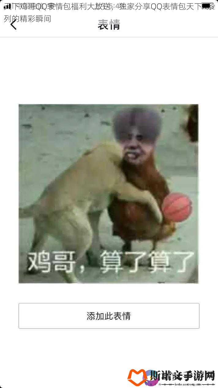 天下鸡哥QQ表情包福利大放送-独家分享QQ表情包天下X系列的精彩瞬间