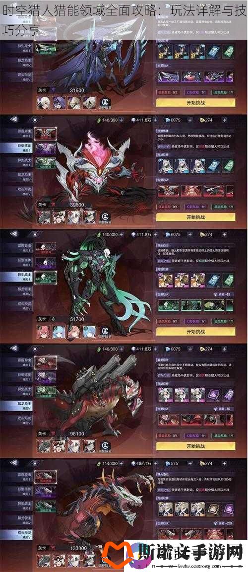 时空猎人猎能领域全面攻略：玩法详解与技巧分享