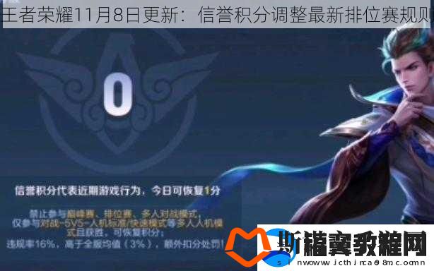 王者荣耀11月8日更新：信誉积分调整最新排位赛规则
