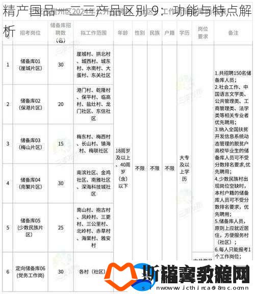 精产国品一二三产品区别-9：功能与特点解析