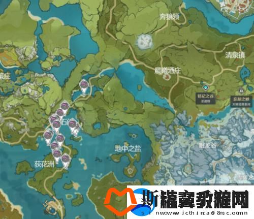 原神紫色采集物紫色生物拍摄坐标分享